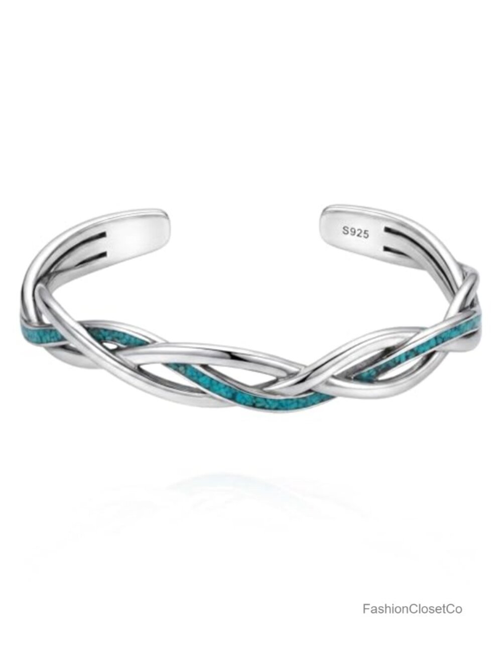 Sterling Silver Turquoise Infinity Cuff Bracelet Bangle for Women